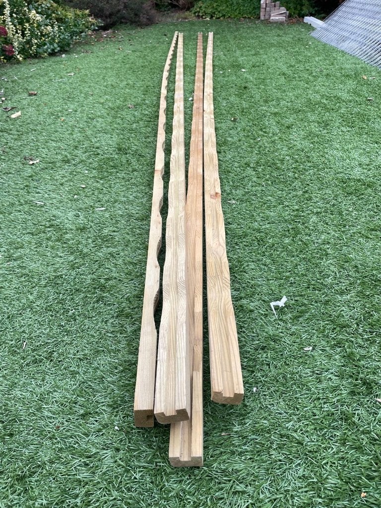 Ventilatielatten VUREN 28X45 480CM 4 stuks, 25 tot 50 mm, Overige typen, Zo goed als nieuw, 300 cm of meer