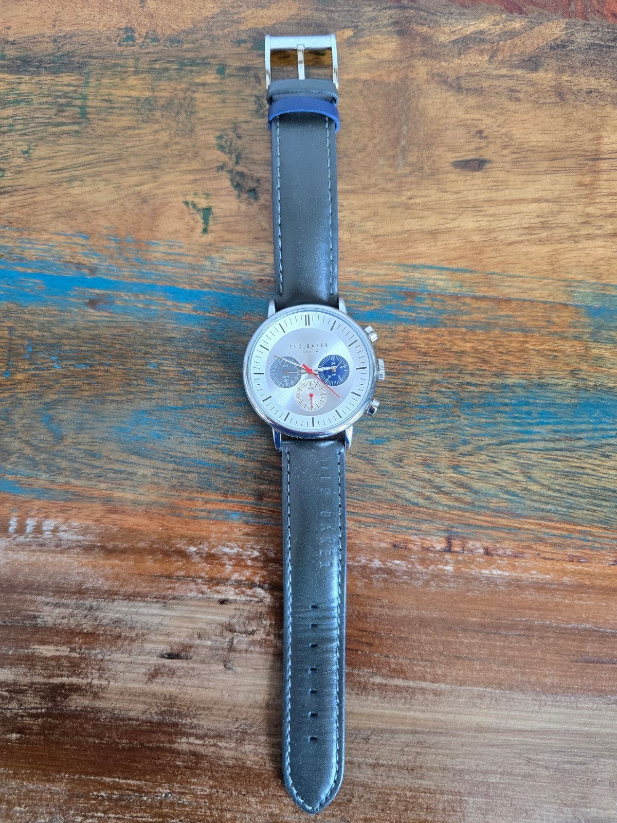 Ted Baker horloge groen/donkerblauw met rode accenten, Ophalen of Verzenden