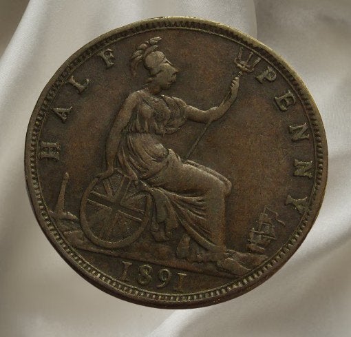 **  Victoria Half Penny 1891 - Britse munt  ** Nette munt **, Verzenden, Overige landen, Losse munt