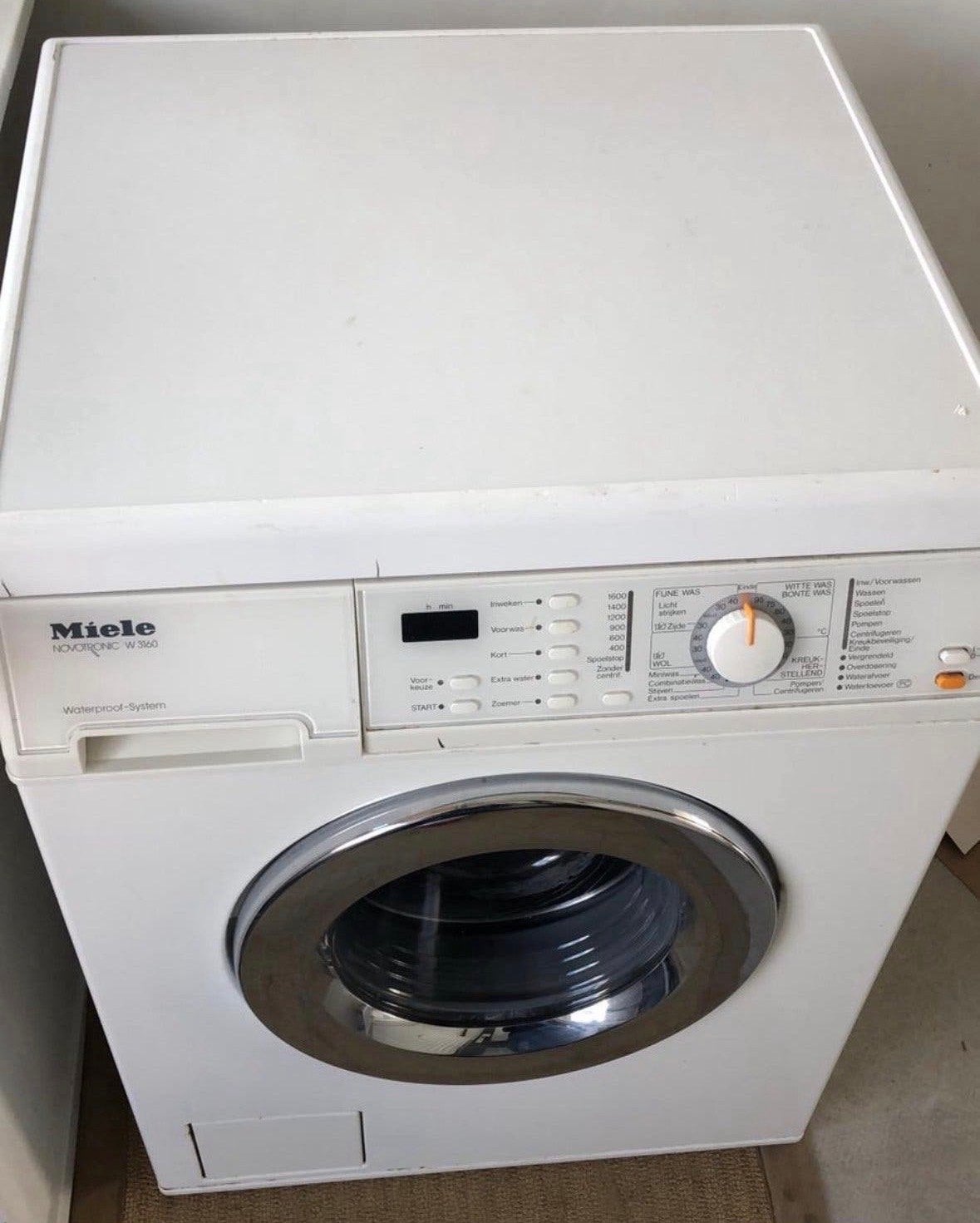 Miele Novotronic W3160 Wasmachine - Wit, Ophalen, Gebruikt, Voorlader, Wolwasprogramma
