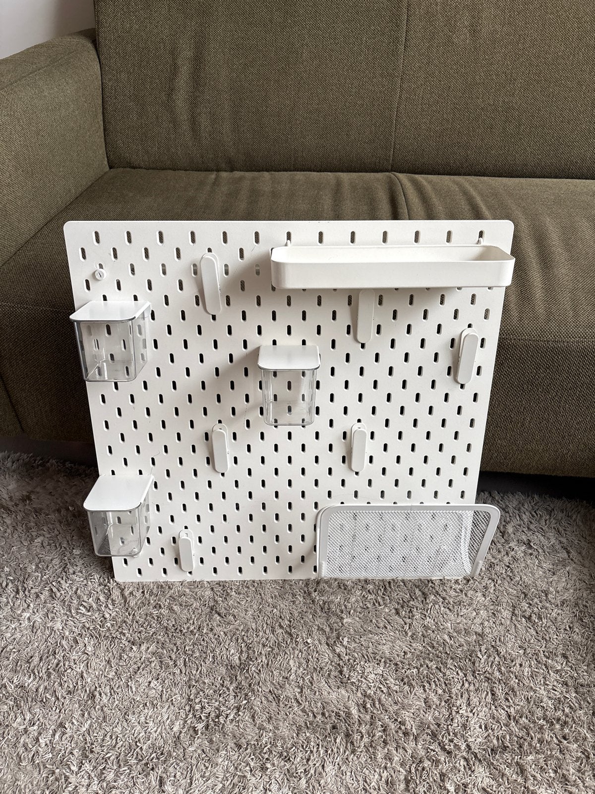 IKEA Skadis Pegboard met Accessoires - Wit, Ophalen, Gebruikt, Kunststof, Modern