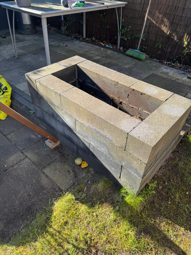 32 Stapelblokken / borderblokken 60x15x15 en 20keer 30x15x15, Tuin en Terras, Bielzen en Borders, Ophalen, Gebruikt, Blok, Minder dan 25 cm