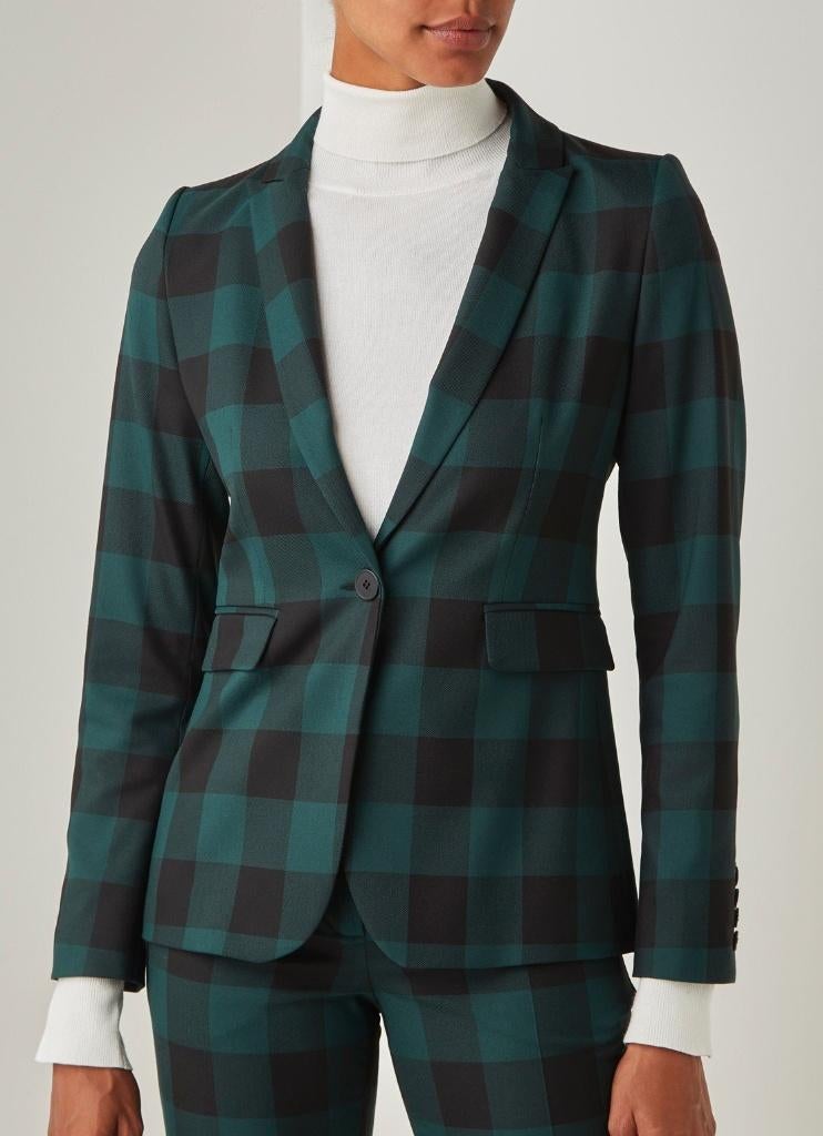 CVRD Fallon groen met ruit dames pak blazer maat M nieuw, Maat 38/40 (M), Kostuum of Pak, CVRD, Nieuw