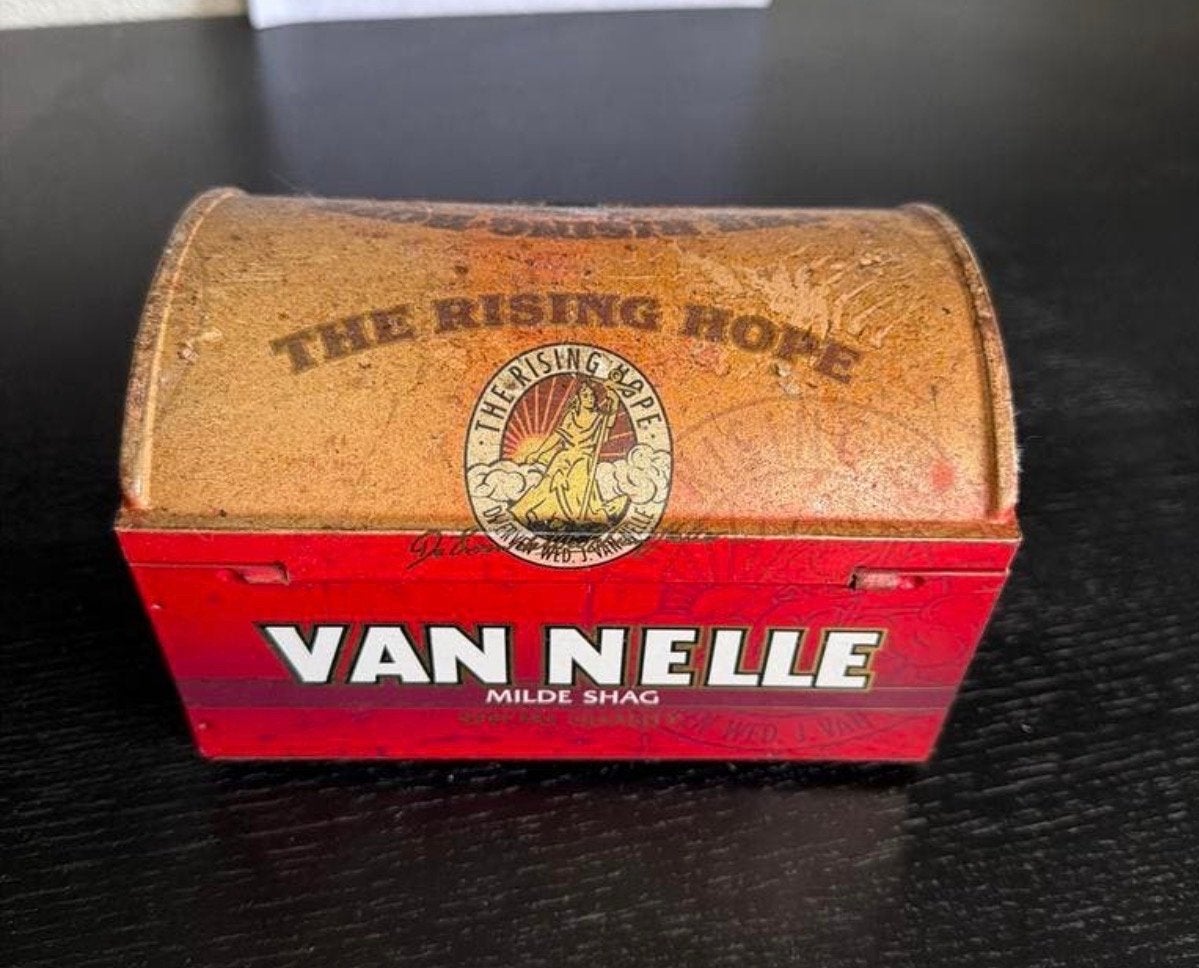 Vintage Van Nelle Milde Shag blik - The Rising Hope, Ophalen of Verzenden, Gebruikt, Overige, Van Nelle