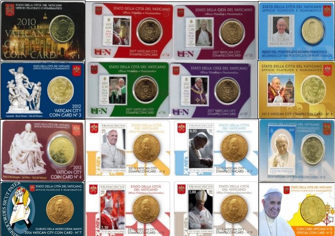 Vaticaan Coincards 2010 t/m 2022 (3 Verschillende series), Ophalen of Verzenden, Vaticaanstad, Overige waardes
