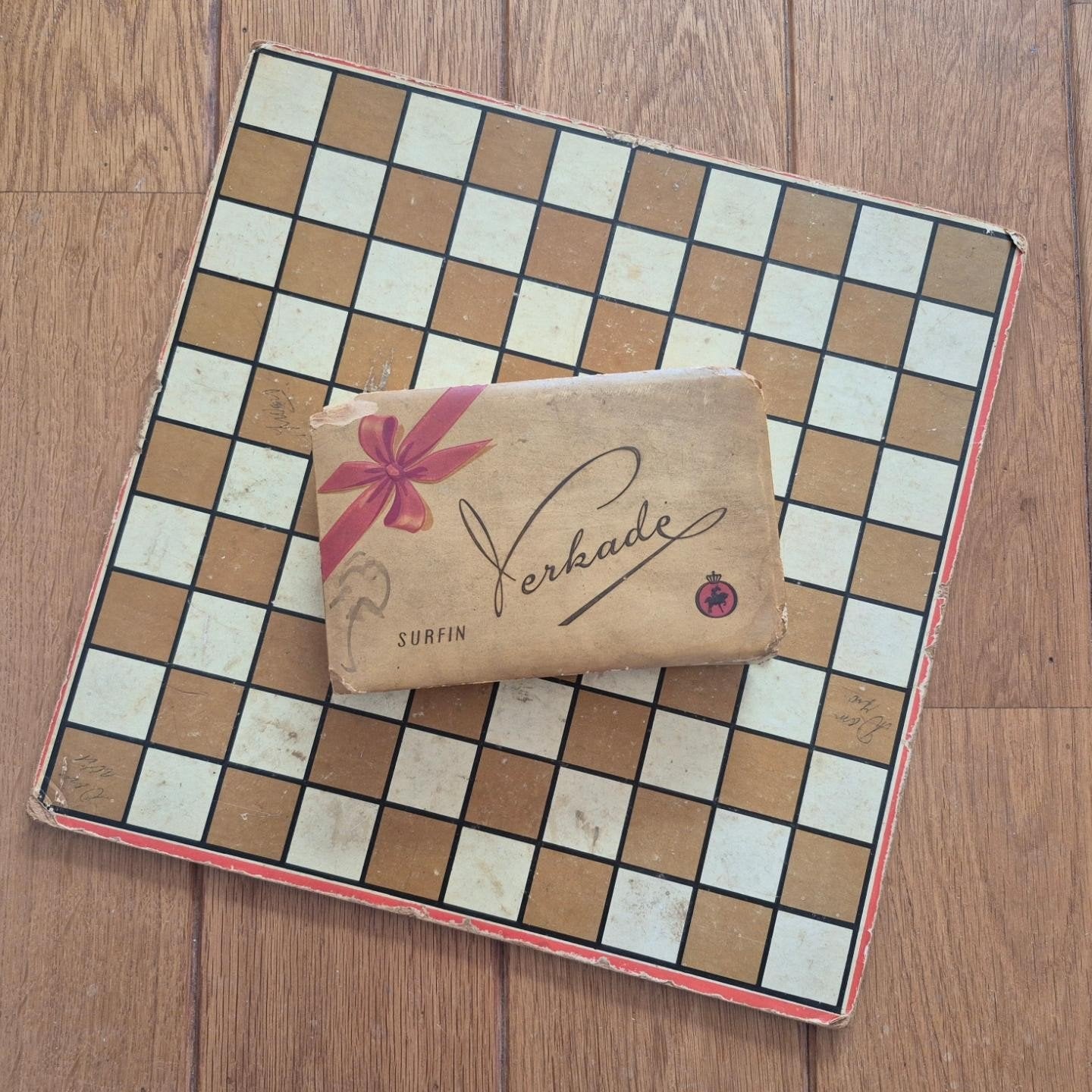 vintage oud dambord, Een of twee spelers, Ophalen of Verzenden, Gebruikt