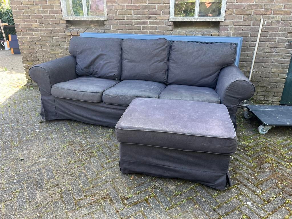 Bank met hocker, ikea ektorp, Ophalen, Gebruikt, Hout