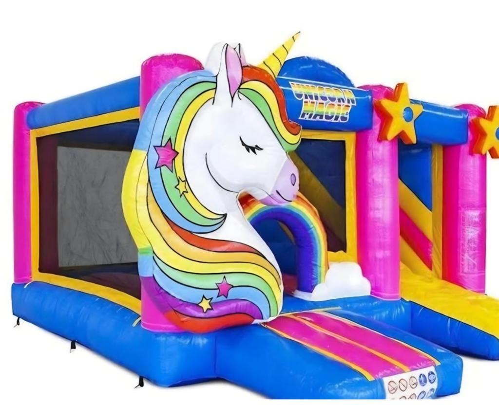 Unicorn springkussen tehuur, Ophalen of Verzenden, Zo goed als nieuw, Overige
