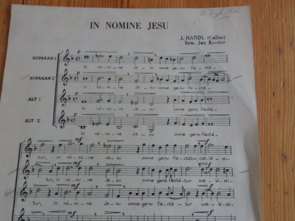 In nomine jesu - j. Handl / jan evertse, Gebruikt, Ophalen of Verzenden, Koor, Religie en Gospel