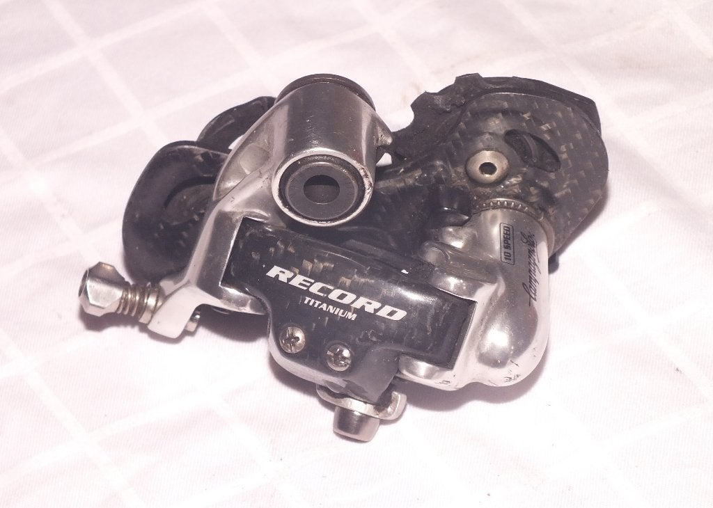 campagnolo record titanium 10speed, Ophalen of Verzenden, Gebruikt, Derailleur of Ketting, Titanium