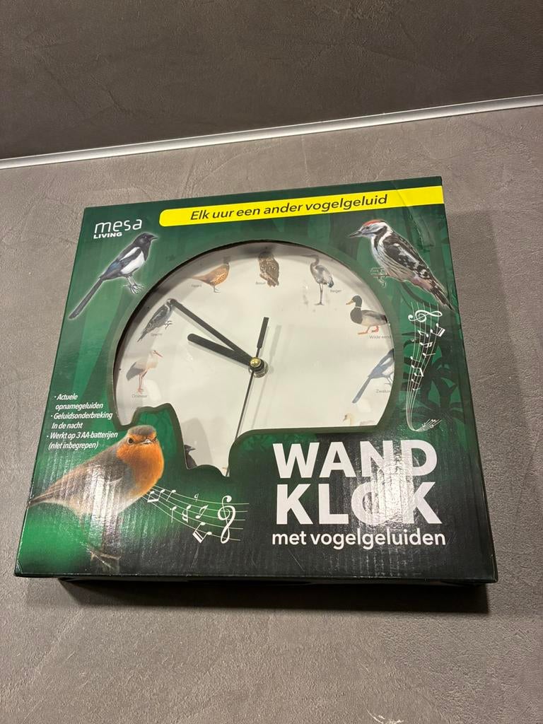 Vogel geluiden analoog klok, Ophalen of Verzenden, Nieuw, Analoog, Wandklok