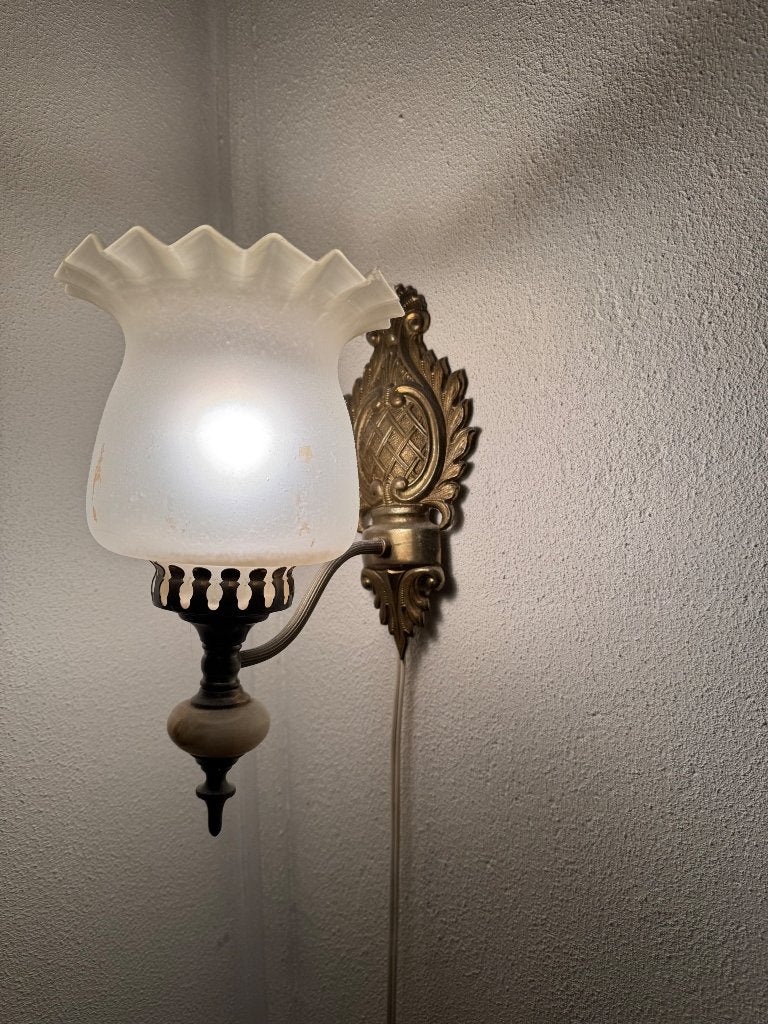 Klassieke vintage wandlamp, Ophalen of Verzenden