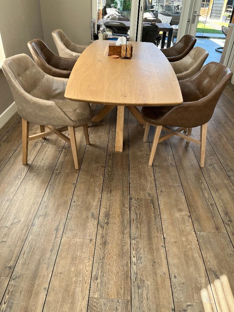 Eetkamerstoelen, Huis en Inrichting, Stoelen, Ophalen, Gebruikt, Overige kleuren, Leer