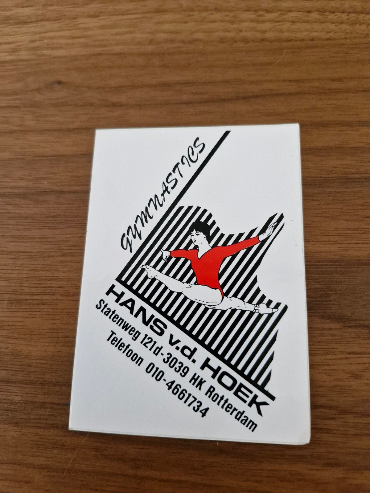 8545 Vintage Sticker Hans v.d. Hoek Gymnastics Rotterdam, Ophalen of Verzenden, Gebruikt, Sport
