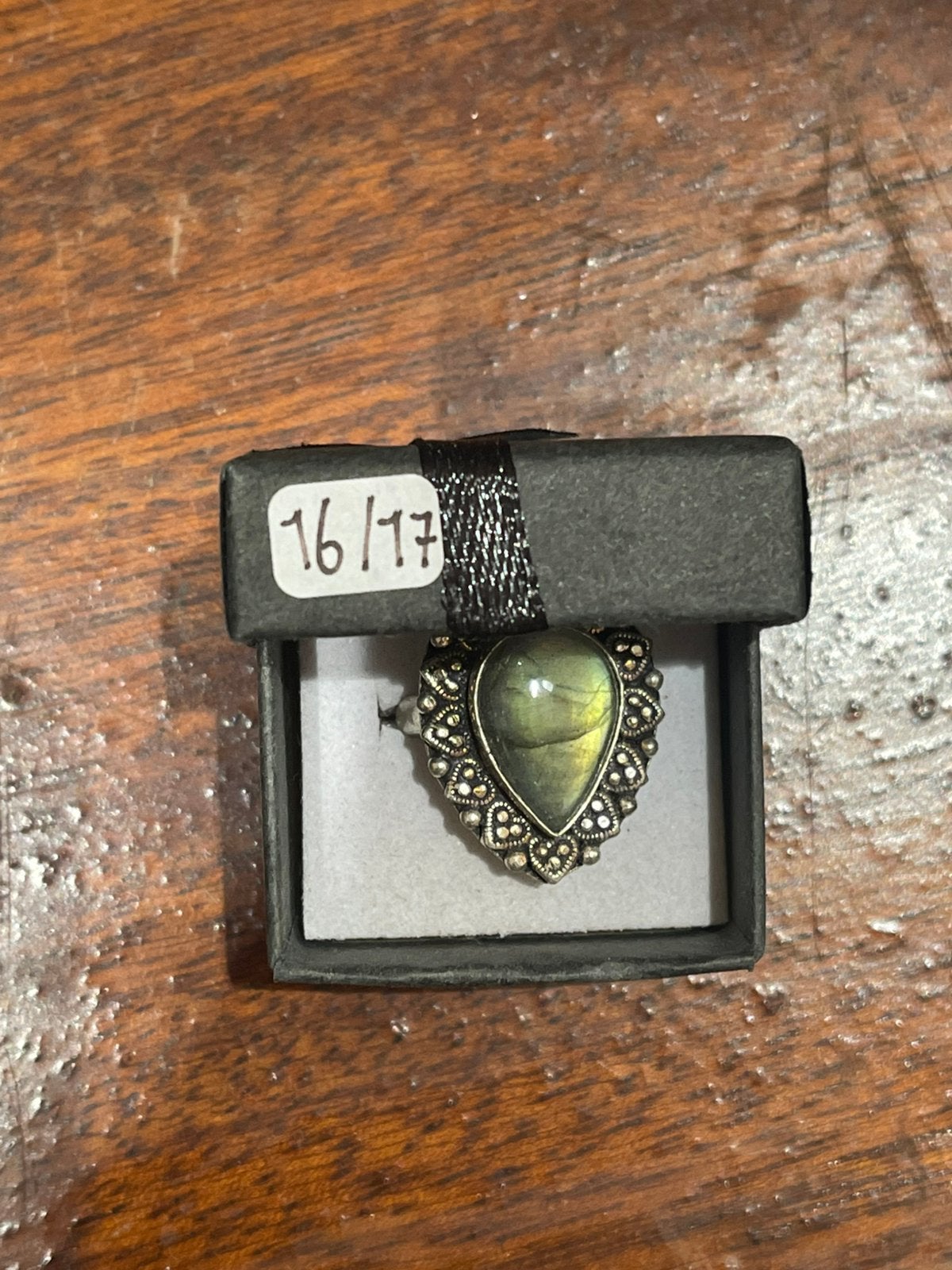 Ring labradoriet maat 16/17, Ophalen of Verzenden, Zo goed als nieuw, 17 tot 18, Dame