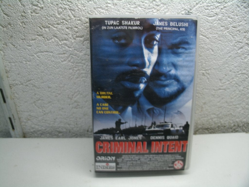 vhs 115b criminal intent, Cd's en Dvd's, VHS | Film, Alle leeftijden, Ophalen of Verzenden, Zo goed als nieuw, Actie en Avontuur