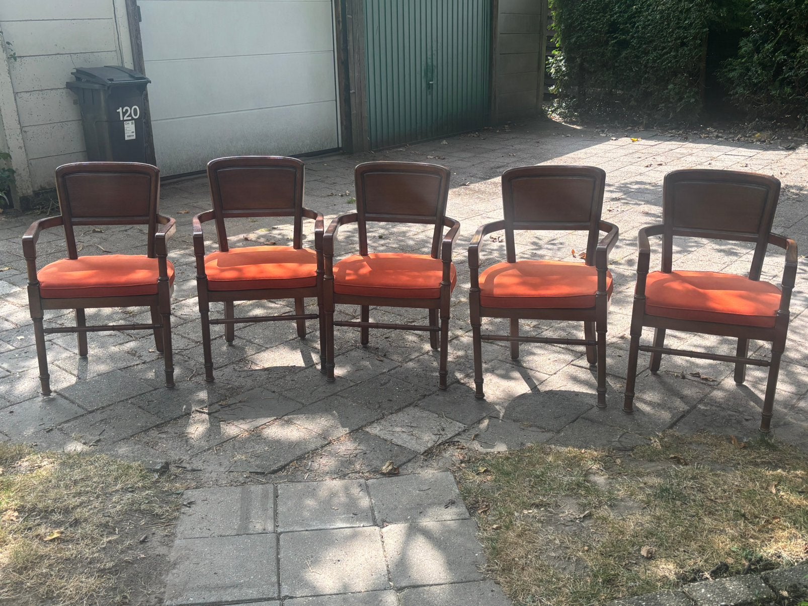 Vijf kesenhouten stoelen, Huis en Inrichting, Stoelen, Ophalen, Gebruikt, Stof, Vijf, Zes of meer stoelen