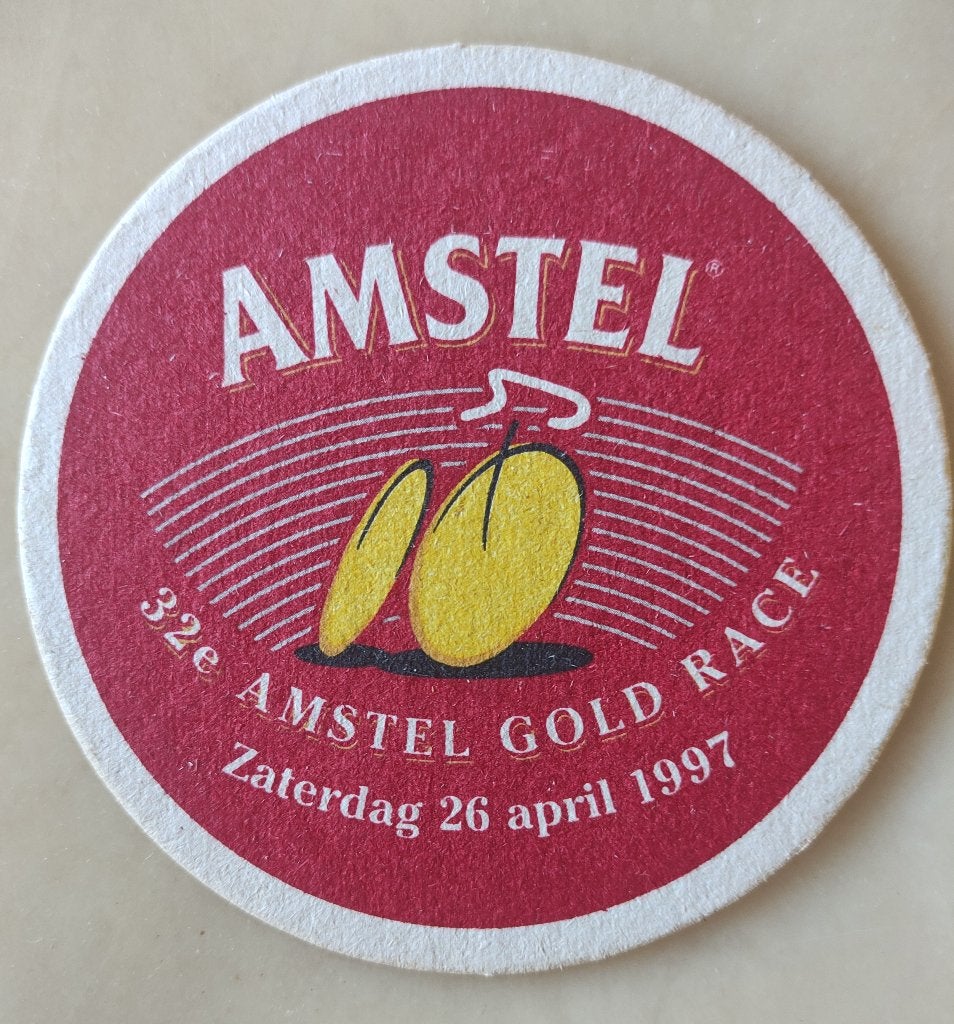 AMSTEL biervilt met fiets 32e Amstel Gold race 1997, Verzamelen, Ophalen of Verzenden, Nieuw, Viltje(s), Amstel