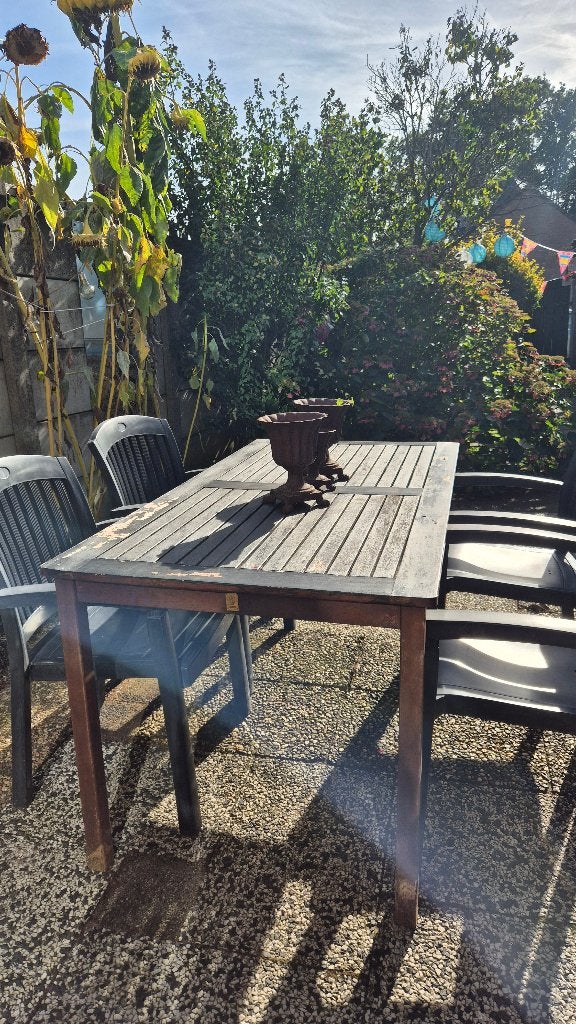 Tafel hout buiten, Ophalen, Gebruikt, Rechthoekig, Hout