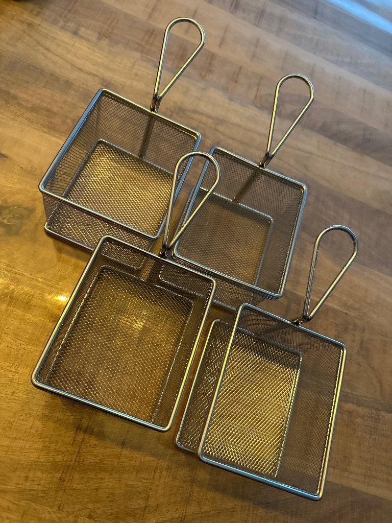 Mini frituurmandjes, Ophalen of Verzenden, Zo goed als nieuw, Metaal