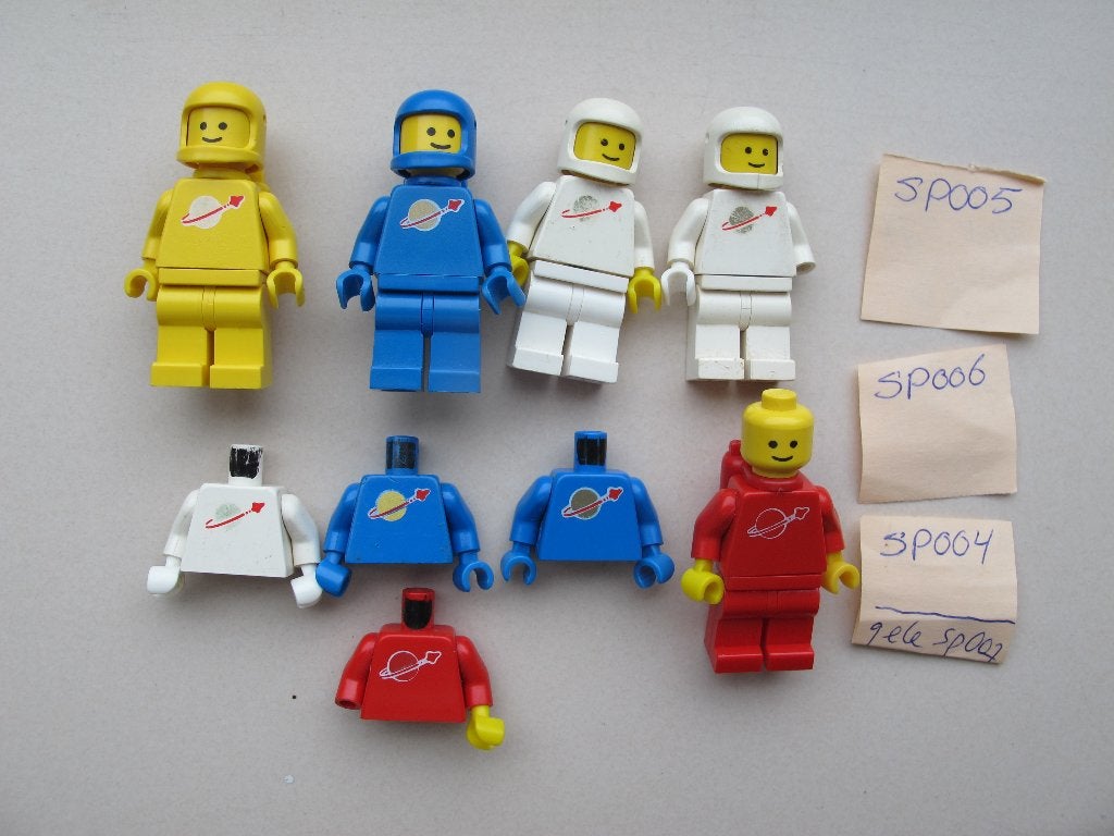 Lego space poppetjes sp004, sp005, sp006, sp007, Gebruikt, Lego, Ophalen of Verzenden, Space