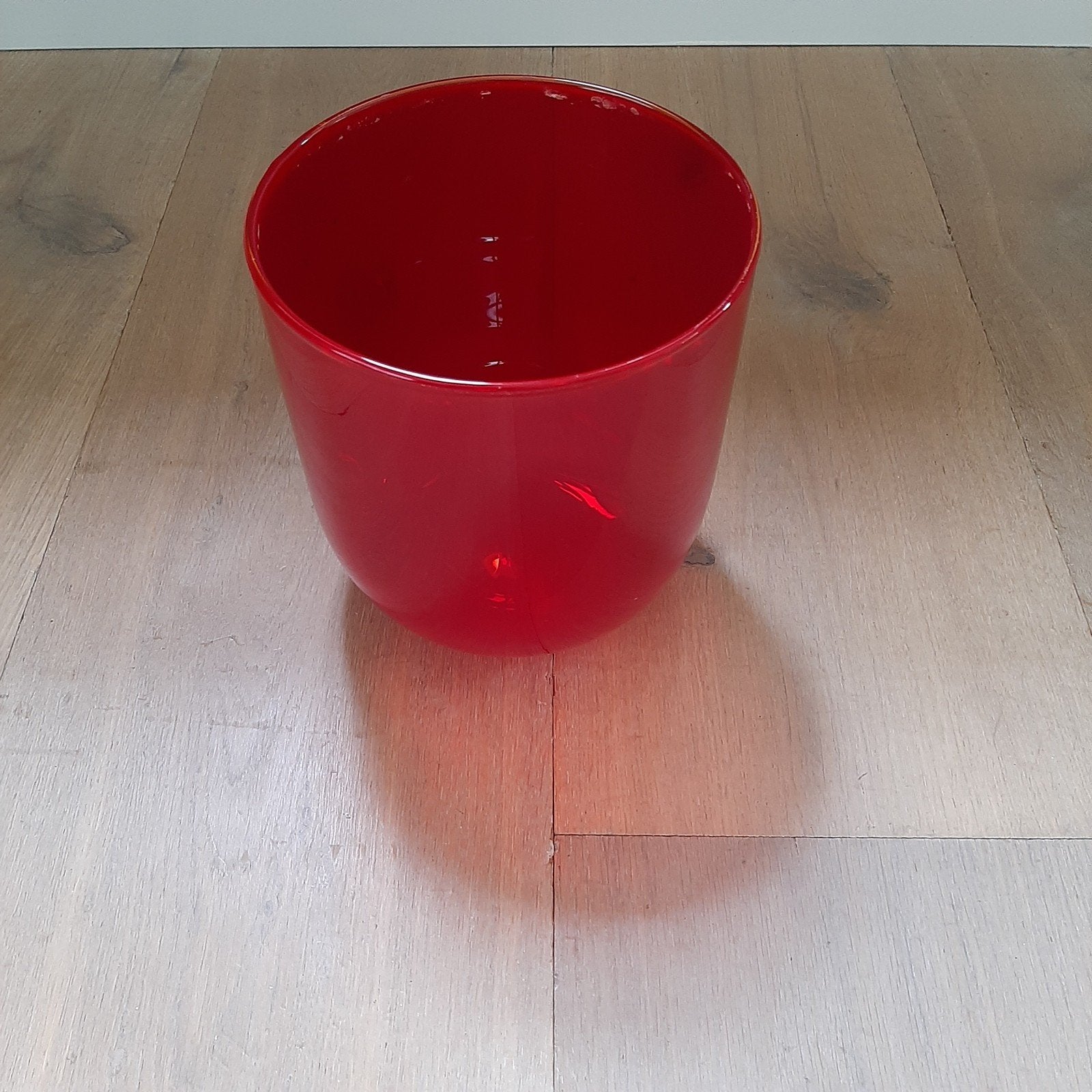 Oranje bloempot/vaas glas nieuw, Tuin en Terras, Bloempotten, Overige materialen, Rond, Ophalen of Verzenden, Minder dan 40 cm