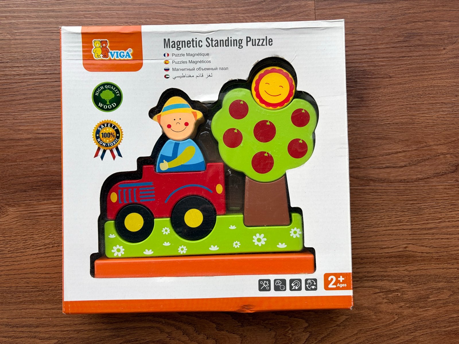 Viga Houten Magnetische Staande Puzzel Boerderij Tractor, Ophalen of Verzenden, Nieuw, Overige typen