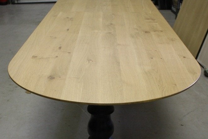 Grote tafel eettafel kloostertafel eikenhout ovaal 370x100, Huis en Inrichting, Ophalen, Gebruikt, Eikenhout, 200 cm of meer