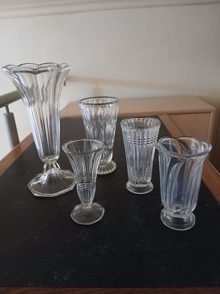 5 vintage glazen vazen, Ophalen