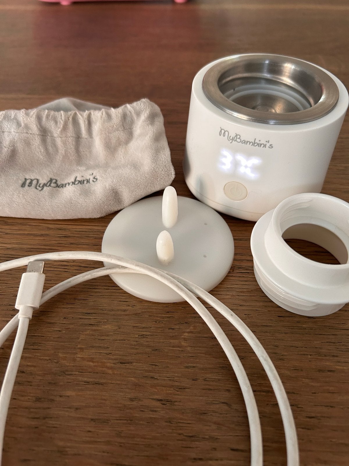 MyBambini's Draagbare Flessenwarmer - Zo goed als nieuw, Gebruikt, Ophalen of Verzenden, Draagbaar, Flessen- of potjesverwarmer