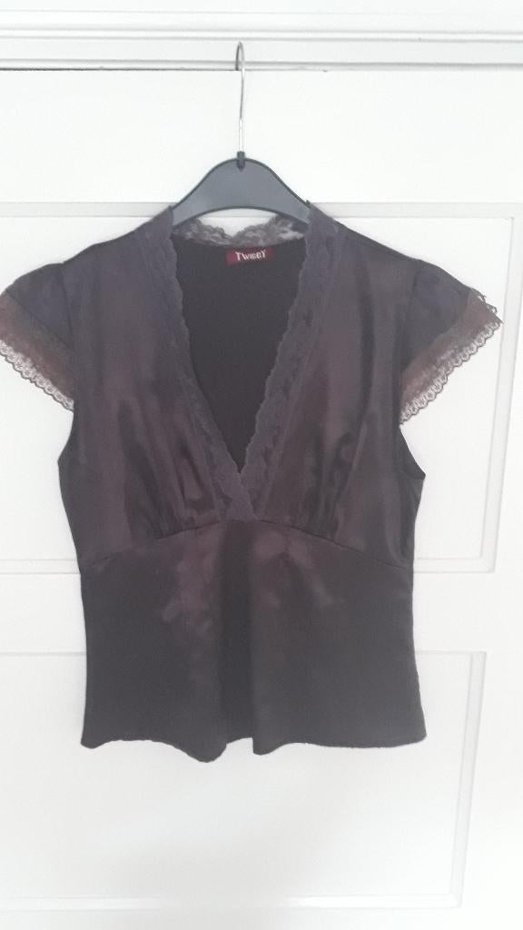 Mooie aubergine-kleurige top van TWIGGY     maat 36, Kleding | Dames, Verzenden, Paars, Zo goed als nieuw, Twiggy