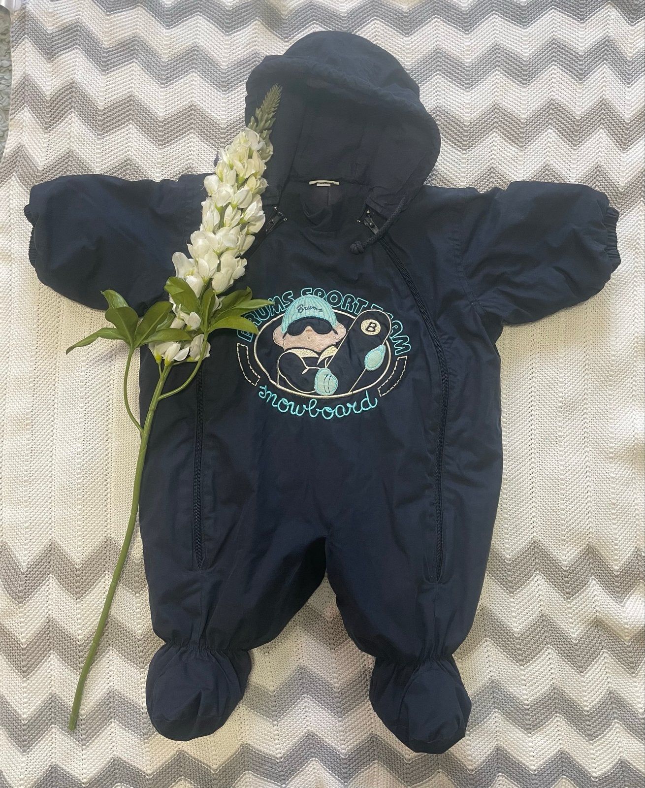 Veel gebruikt marineblauw ski-/wagenpak van Brums maat 56/62, Ophalen of Verzenden, Gebruikt, Jongetje of Meisje