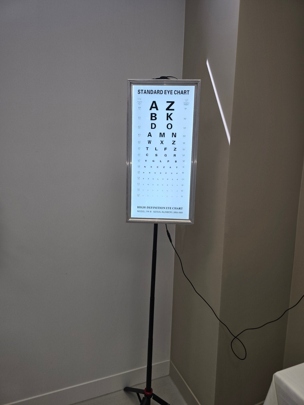 Visus letterkaart Snellenaart LED 2,5 & 5 meter, Ophalen, Zo goed als nieuw