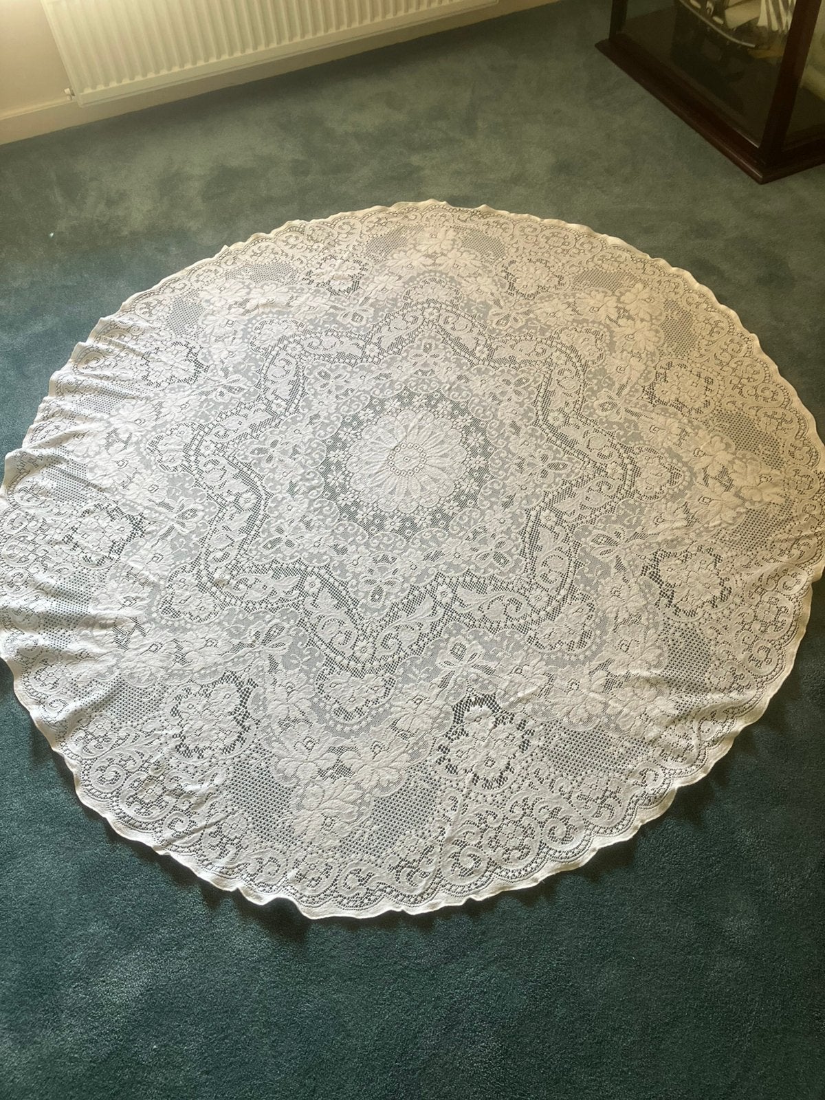 Vintage kanten tafelkleed van Laura Ashley, uit 1988., Ophalen of Verzenden, Zo goed als nieuw, Tafelkleed, Geweven
