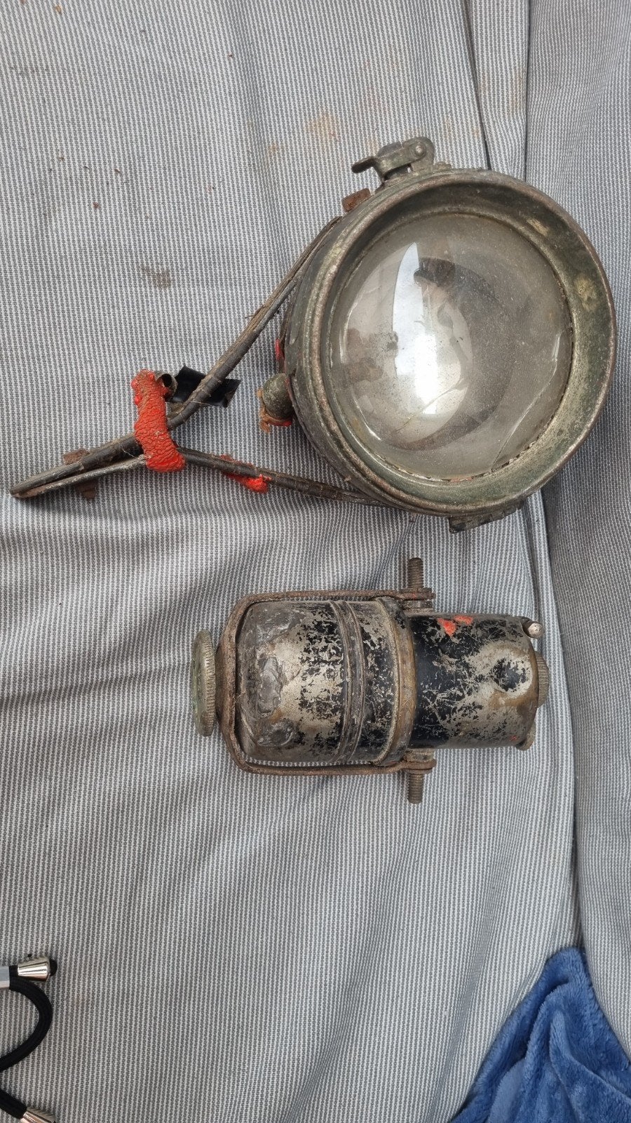 Antieke Powel & Hamner carbidlamp set, ca. 1915, Ophalen