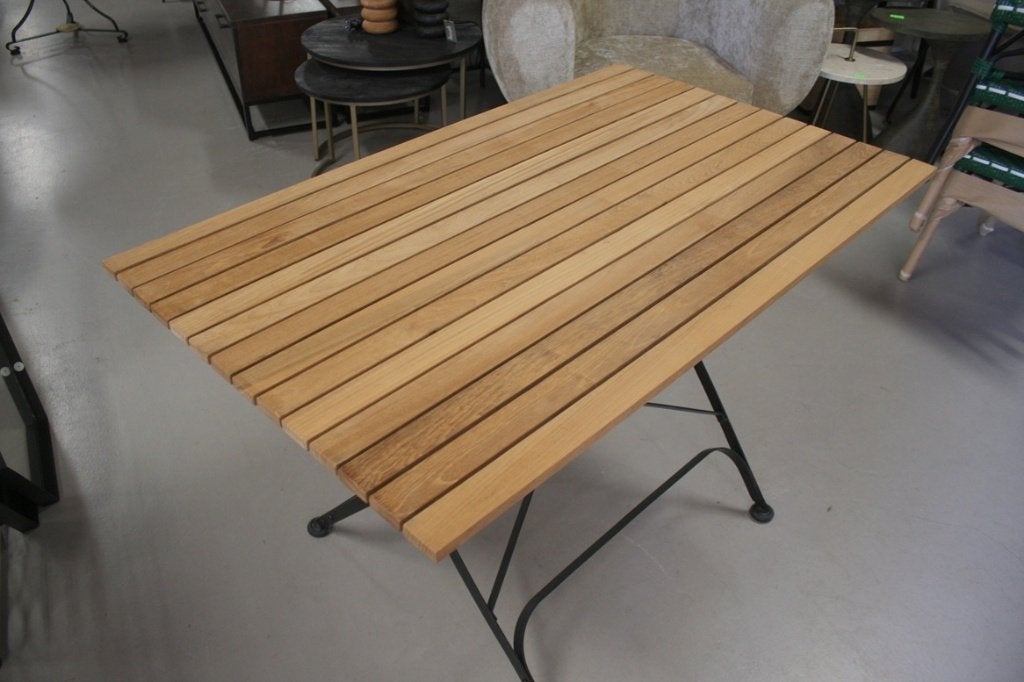 Leuke tuintafel klaptafel aluminium teakhout 115 x 70, Ophalen, Zo goed als nieuw