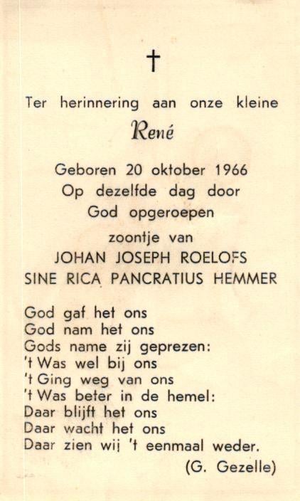 Roelofs Rene 1966, Ophalen of Verzenden