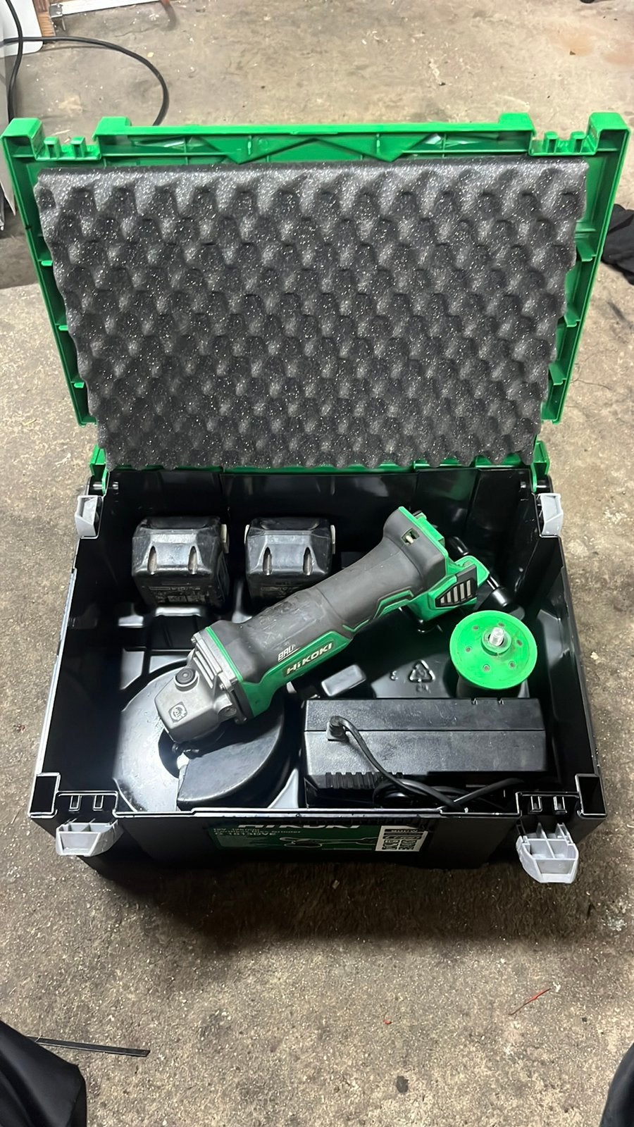 TE KOOP!! Hikoki / hitatchi 18v haakse slijper, Ophalen of Verzenden, Zo goed als nieuw, 1000 watt of meer, Haakse handslijpmachine