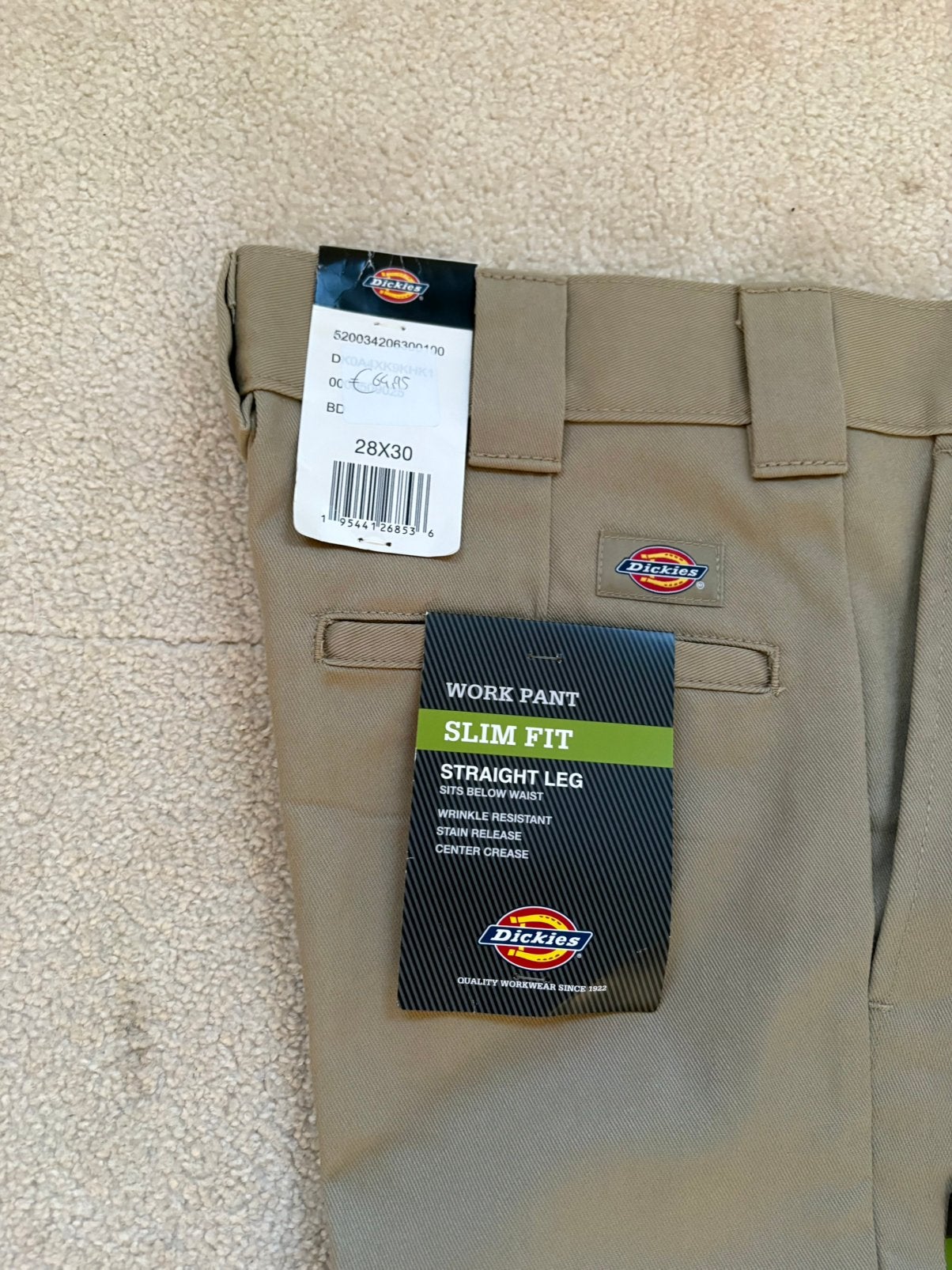 Dickies straight pants 28x30, Ophalen of Verzenden, Nieuw, Maat 46 (S) of kleiner, Beige
