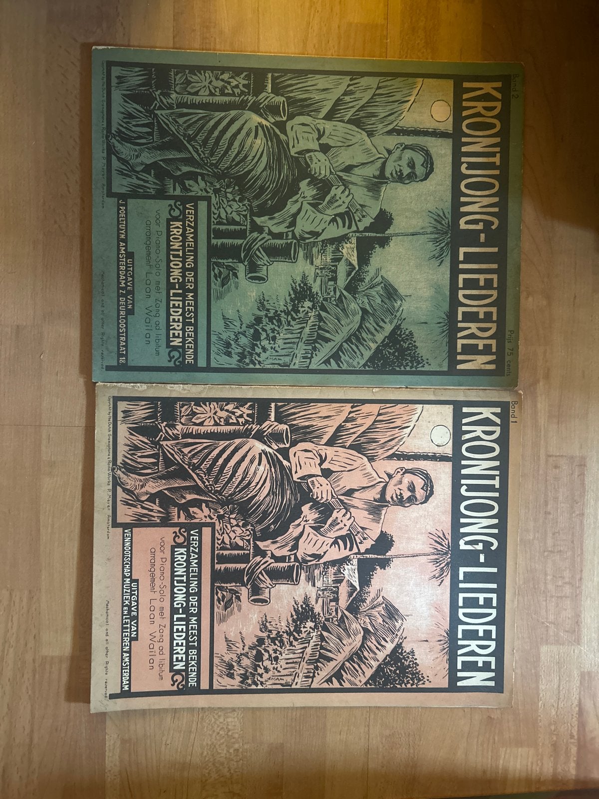 2 Krontjong muziek boeken in goede staat, Gebruikt, Wereldmuziek, Overige soorten, Ophalen of Verzenden