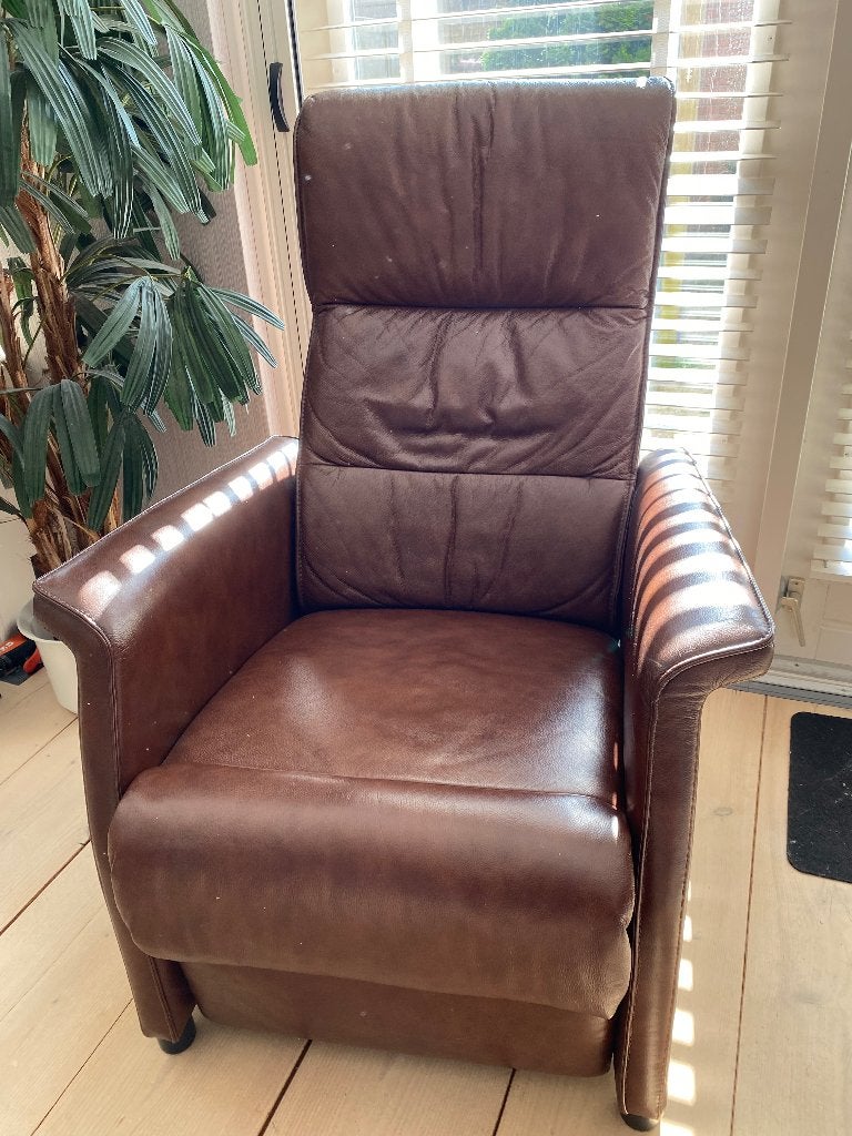 Relaxstoel, Huis en Inrichting, Ophalen, Gebruikt, Minder dan 75 cm, Leer