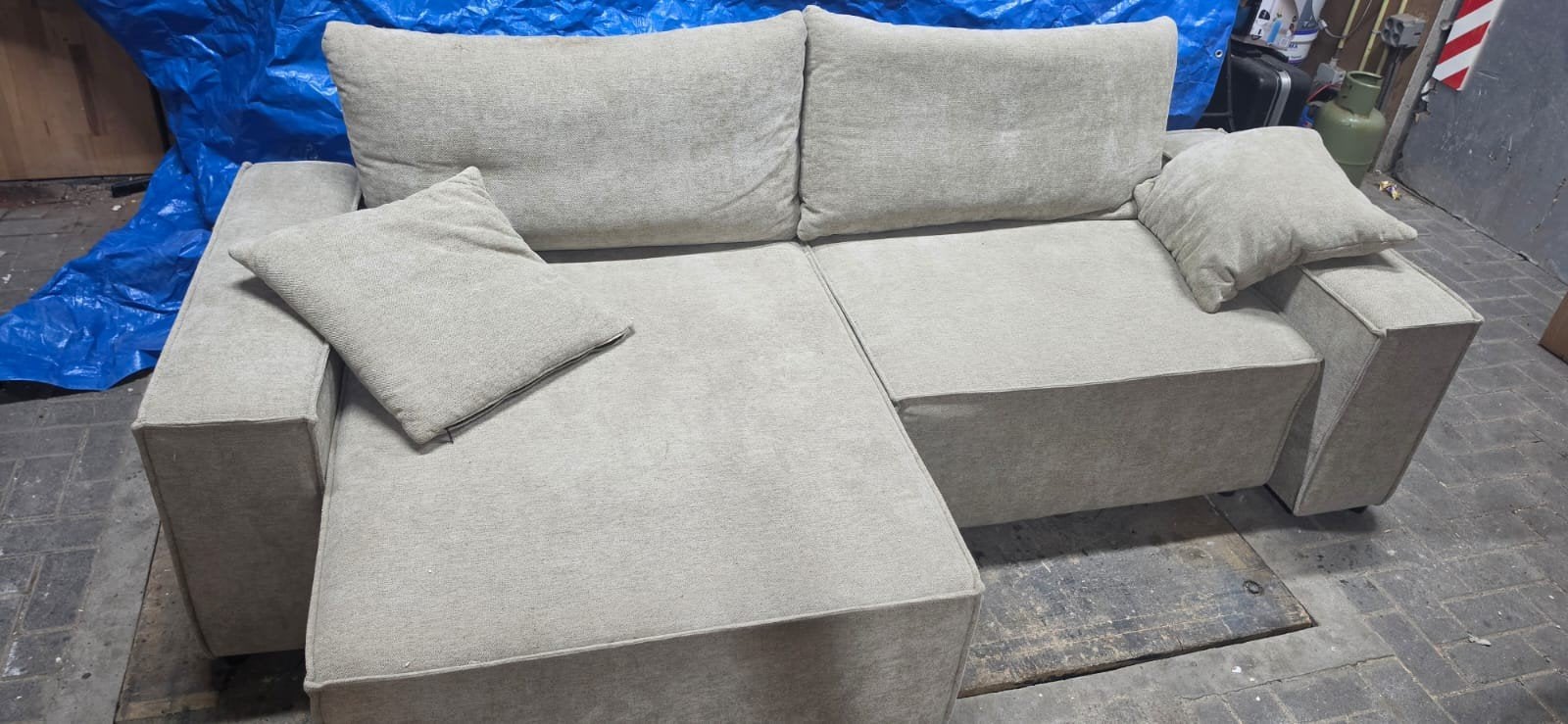 Slaapbank Seats and Sofas Milo - Beige zandkleur, Ophalen, Zo goed als nieuw, Twijfelaar, Beige