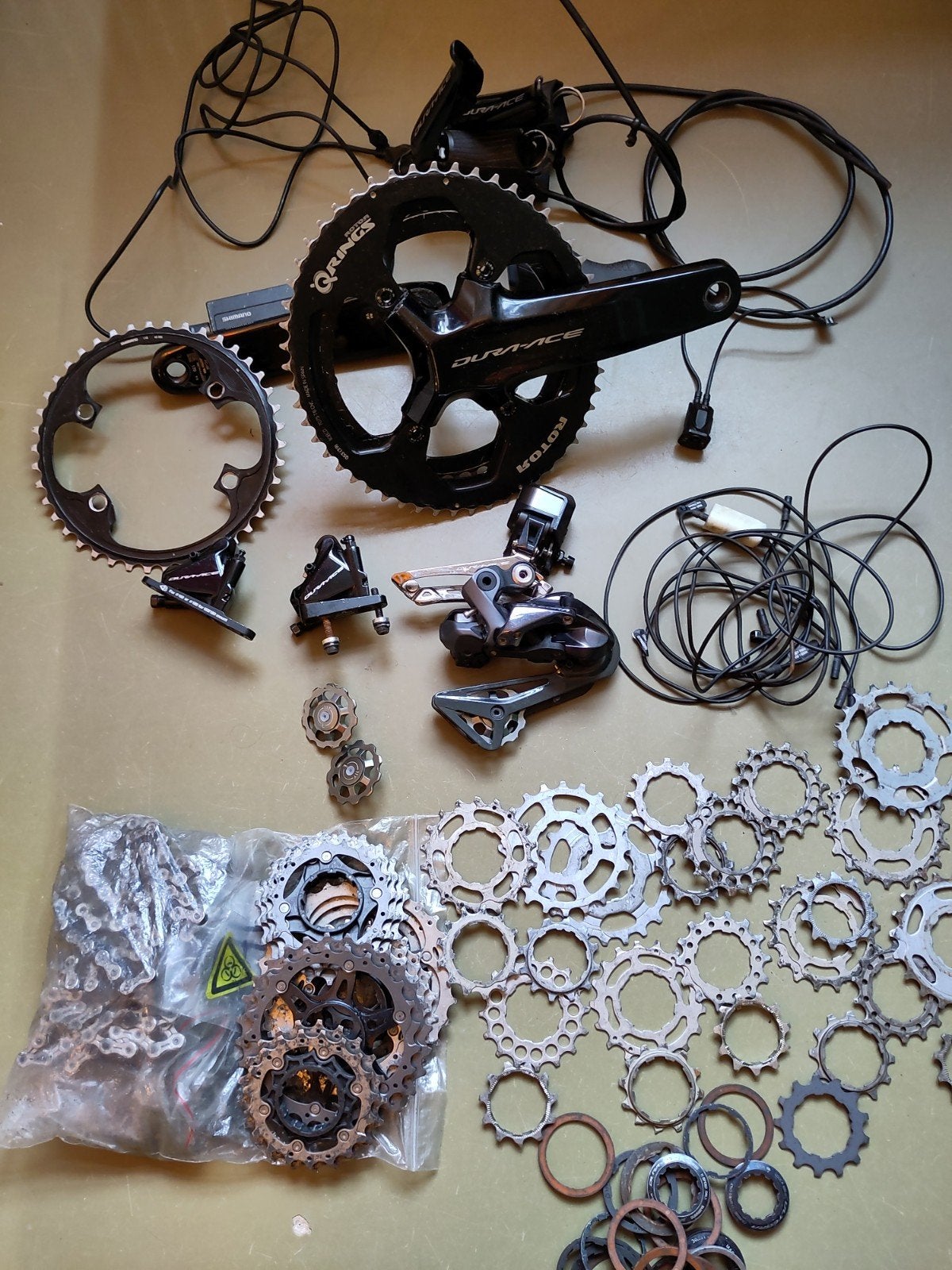 Shimano Dura-Ace Di2 R9170 Groepset met Rotor Q-Rings, Fietsen en Brommers, Ophalen of Verzenden, Gebruikt, Racefiets, Shimano Dura-Ace