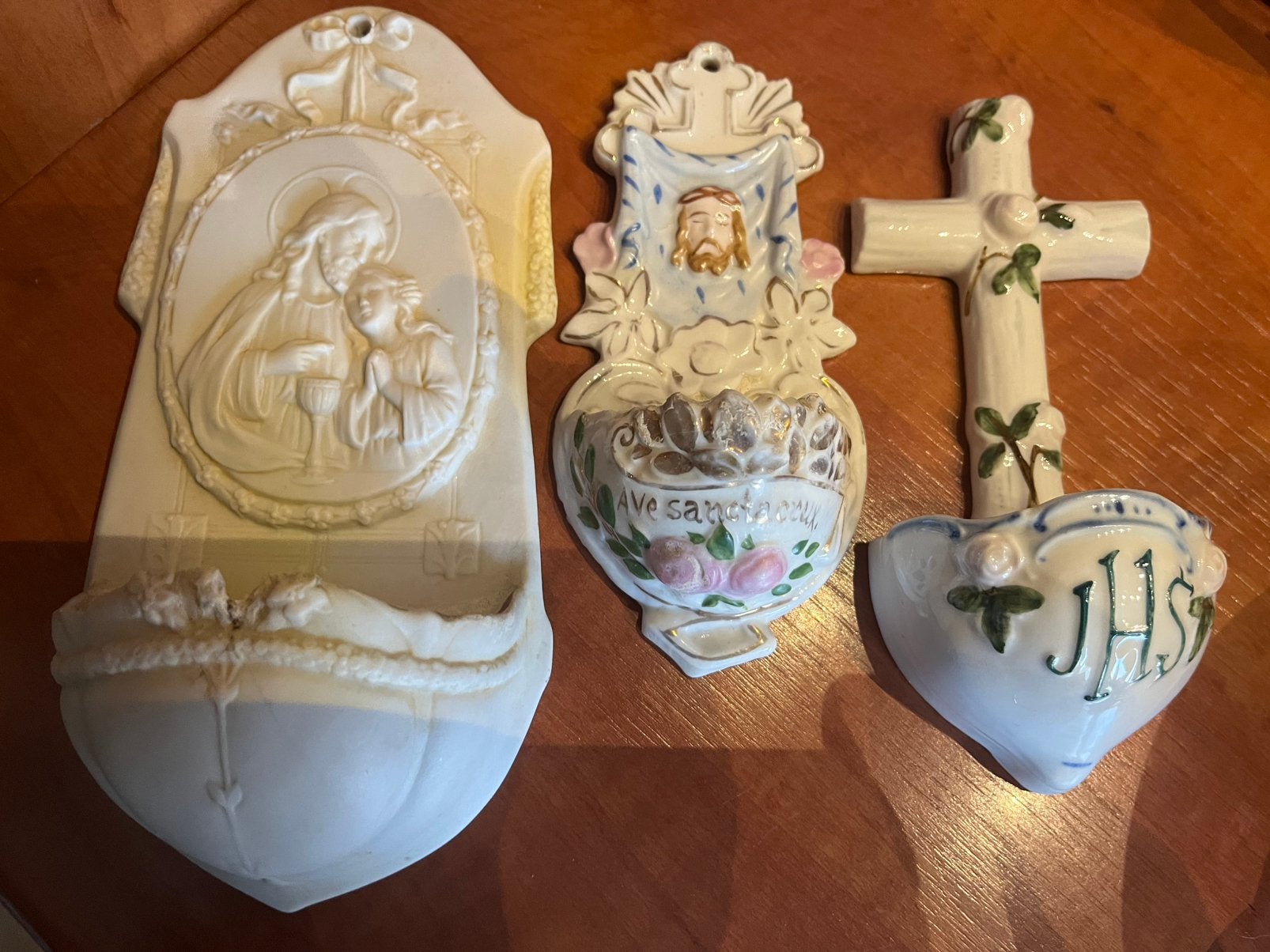 3 wijwaterbakjes, Antiek en Kunst, Ophalen