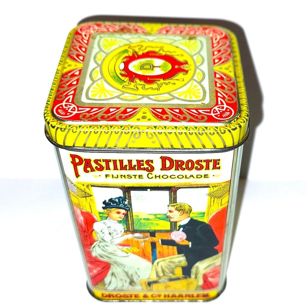 Droste Pastilles Fijnste CACAO Chocolade Vintage Retro blik, Verzamelen, Blikken, Ophalen of Verzenden, Gebruikt, Overige, Droste