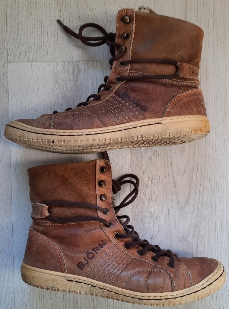 Bjorn Borg gevoerde halfhoge schoenen bruin leer. Mt. 43, Bruin, Overige typen, Ophalen of Verzenden, Gedragen
