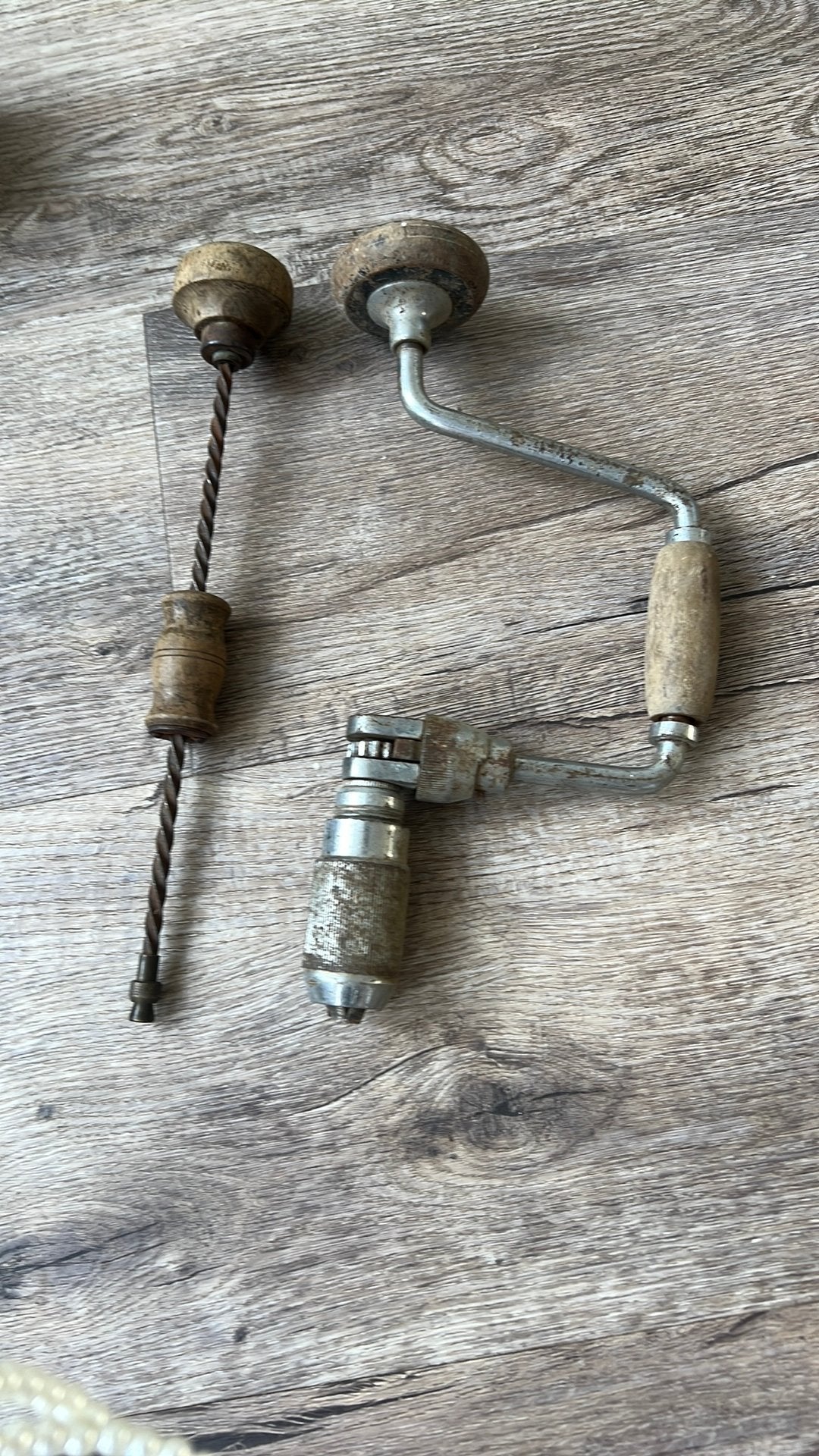 Antieke handboor 2x, Antiek en Kunst, Antiek | Gereedschap en Instrumenten, Ophalen