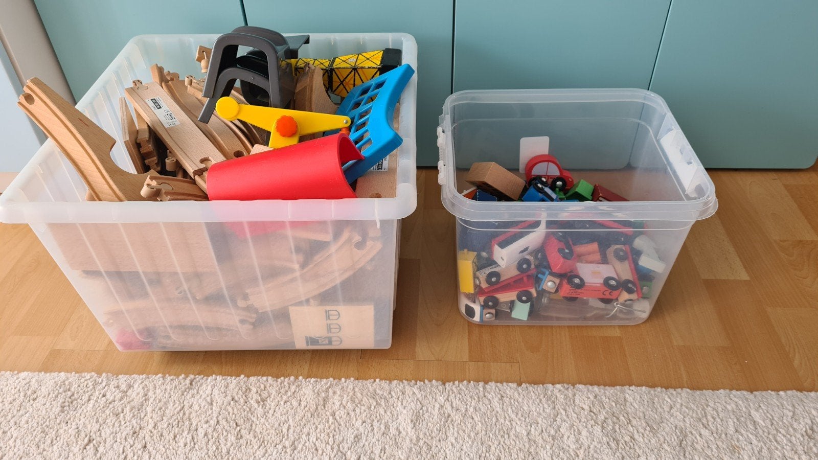 Grote set houten treinbaanset Lillabo, Kinderen en Baby's, Speelgoed | Speelgoedvoertuigen, Ophalen of Verzenden, Gebruikt