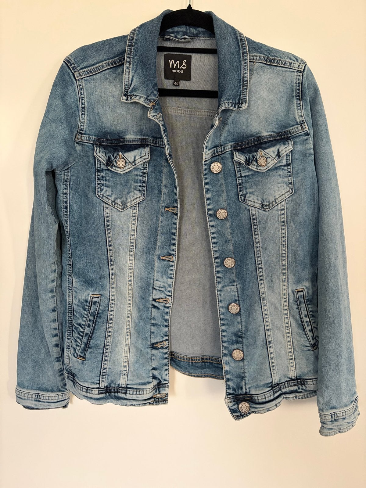 MS Mode spijkerjas maat 40, Maat 38/40 (M), Blauw, Ophalen of Verzenden, Zo goed als nieuw