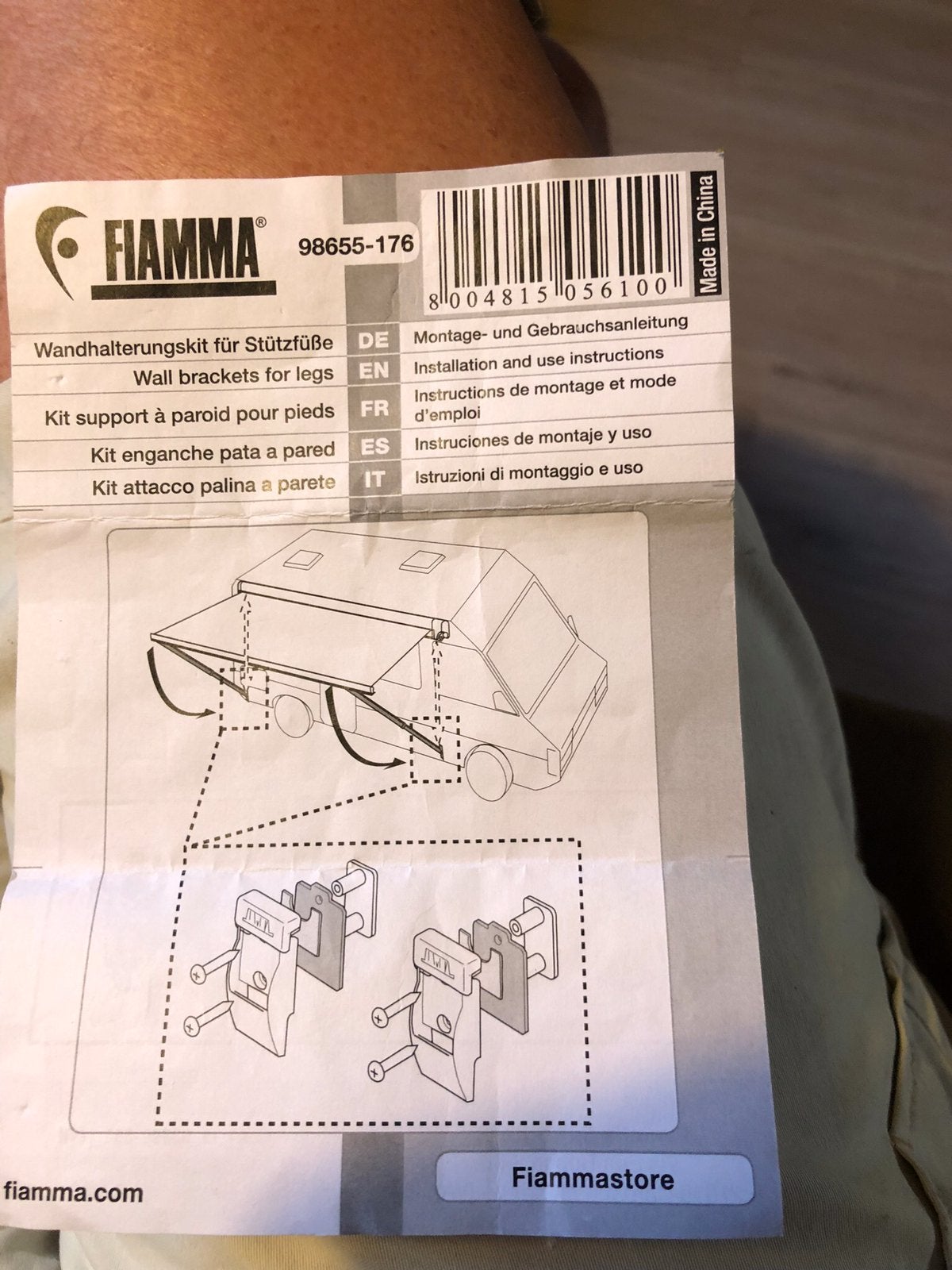 Bevestigingset poten Fiamma zakluifel op camper., Caravans en Kamperen, Ophalen, Nieuw